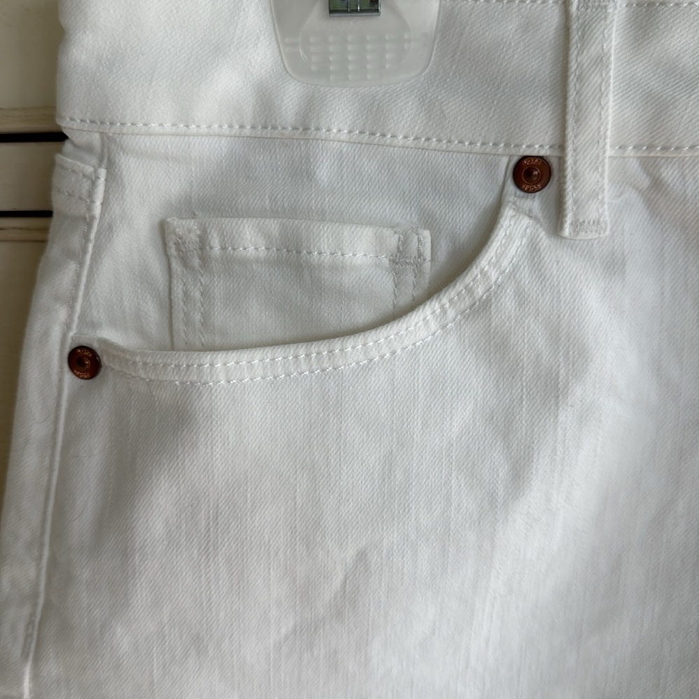 Loft White Button-Front Denim Skirt size 6 - Picture 4 of 6